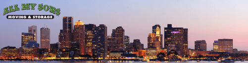 boston skyline at dusk