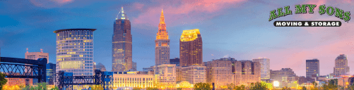 cleveland city skyline at dusk near valley view, ohio