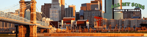 cincinnati city skyline at dusk