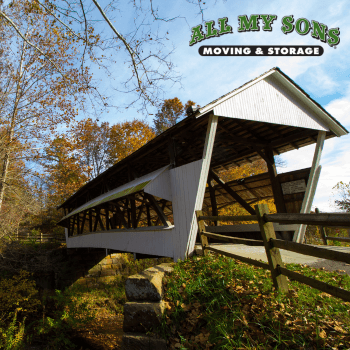 white covered bridge near fairfield, ohio