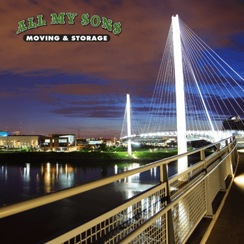 bob kerrey pedestrian bridge lit up at night