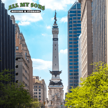 soldiers and sailors statue at the monument circle in downtown indianapolis during day