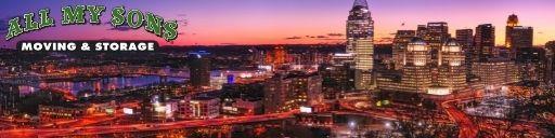 The skyline of Cincinnati, Ohio at sunset.