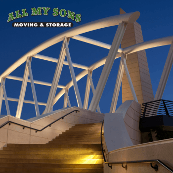 white staircase lit up at citycenter amphitheater in englewood, co