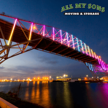 The Corpus Christi Harbor Bridge in Corpus Christi, Texas.