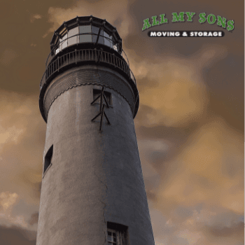 an abandoned lighthouse on a dreary day in Pensacola