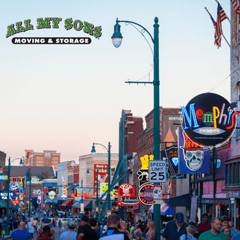 crowds of people walking on main street in downtown memphis, tennessee