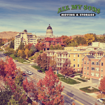 a fall day in the middle of Salt Lake City