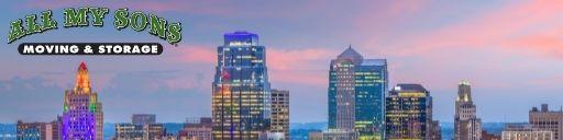 The skyline of Kansas City, Missouri at sunset.